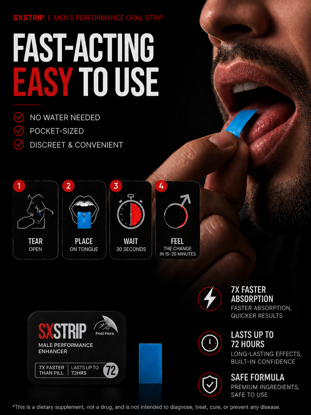 SXSTRIP Male Performance Oral Strip